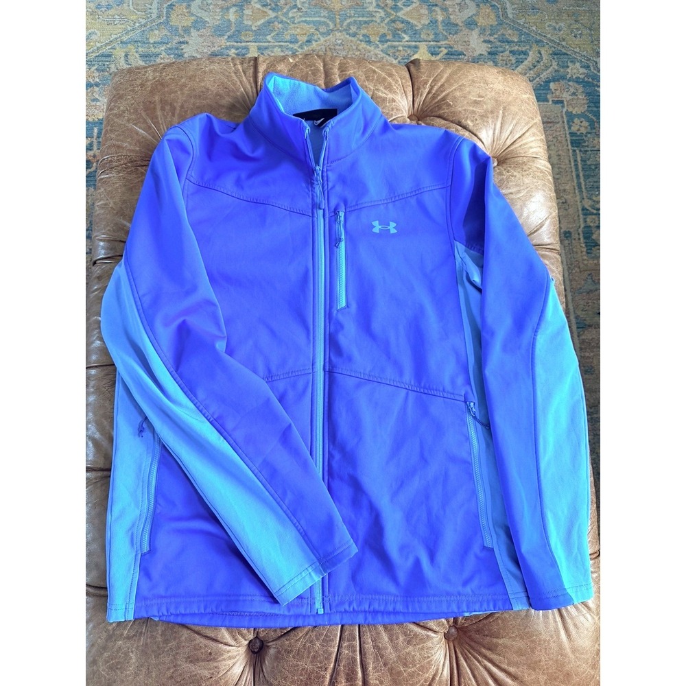Under Armour Mens ColdGear Infrared Softshell Jacket Blue Full Zip Large
